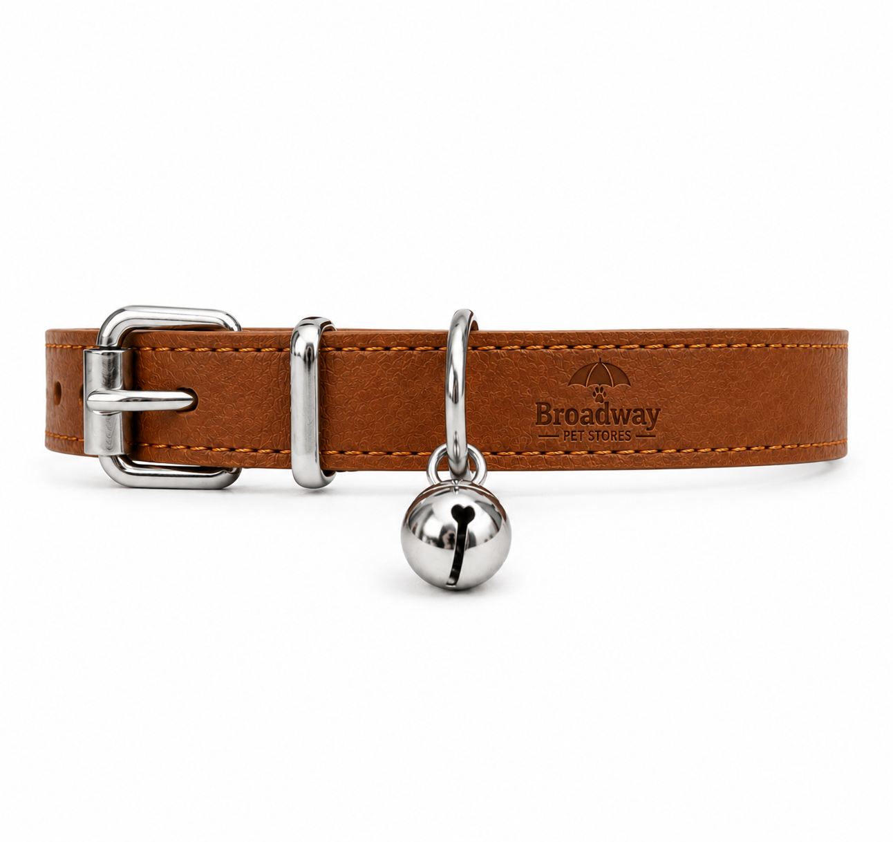 Leather Pet Collar with Bell