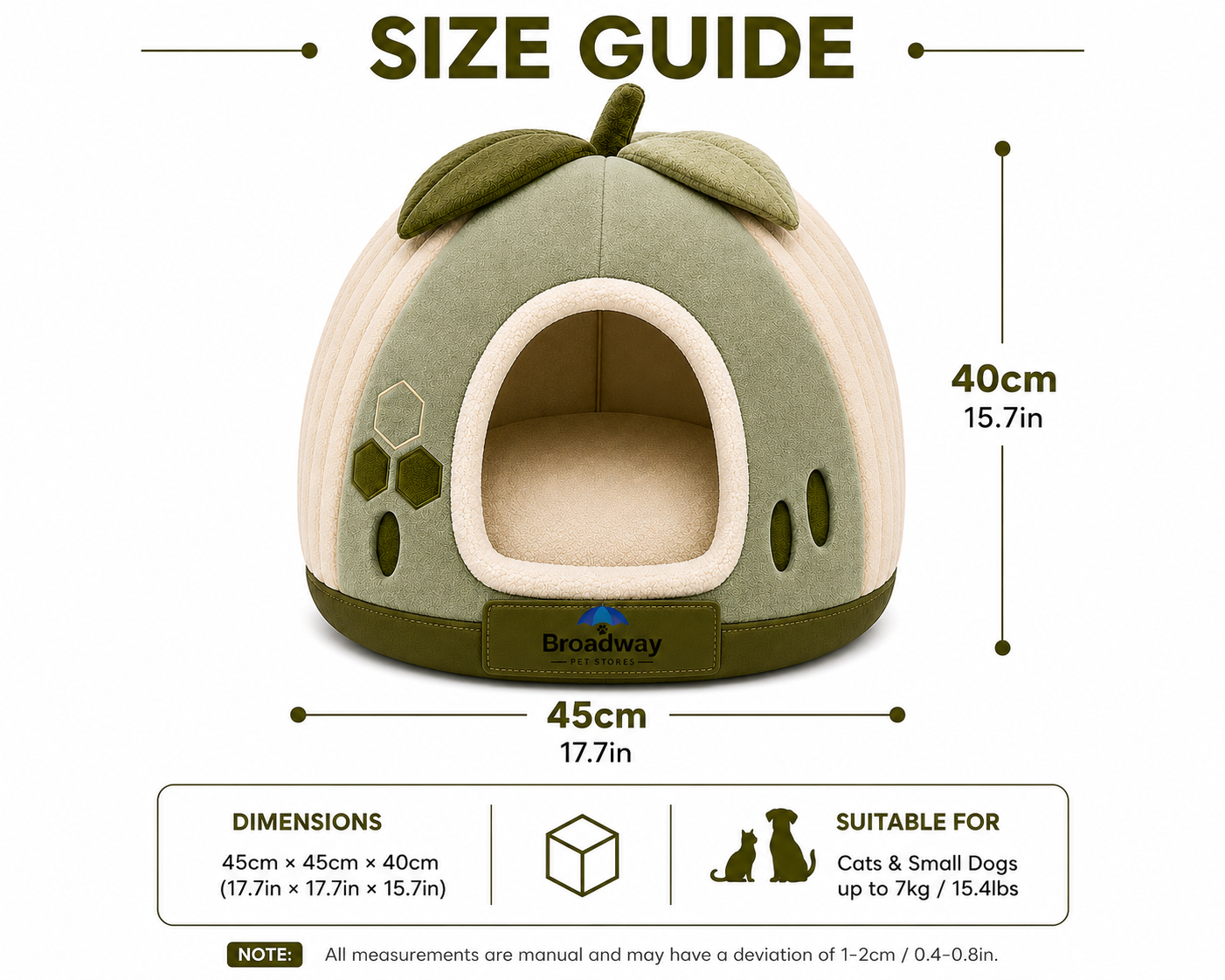 Apple-Shaped Enclosed Pet Bed
