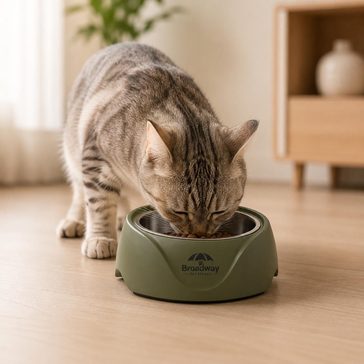 Modern Stainless Steel Pet Feeding Bowl with Non-Slip Base