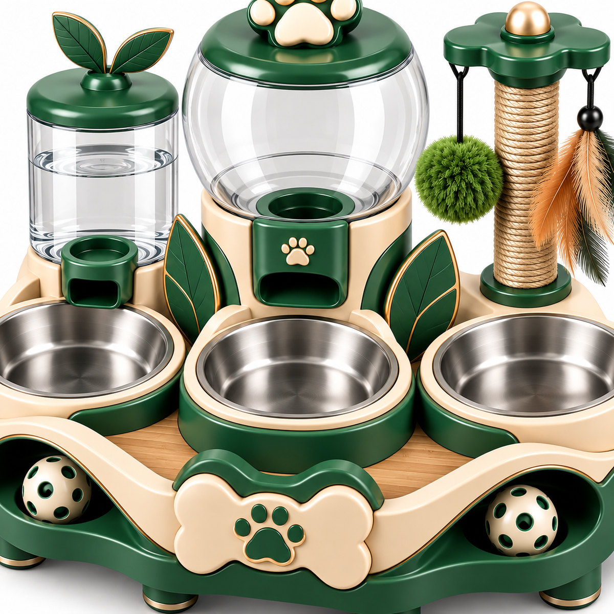 Multi-Function Pet Feeding, Water & Activity Station