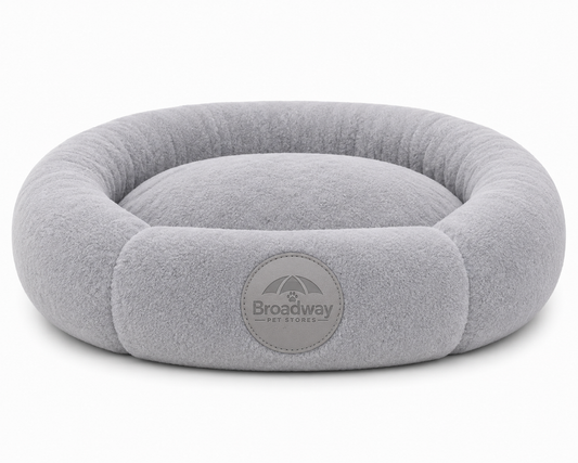 Round Plush Bolster Pet Bed