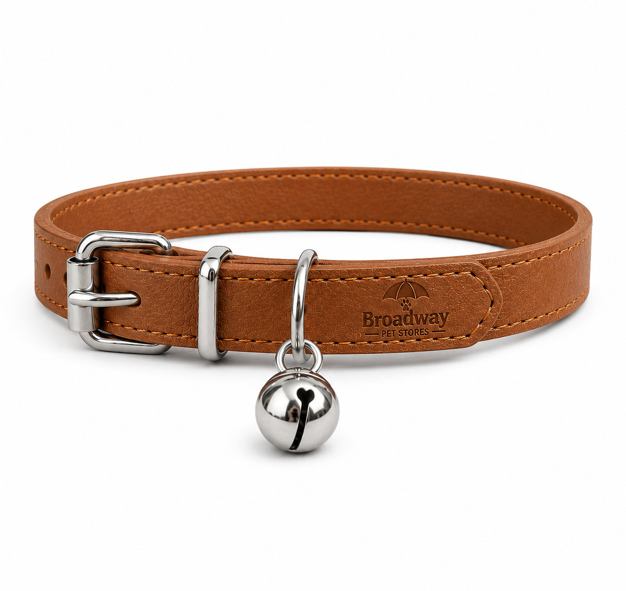 Leather Pet Collar with Bell