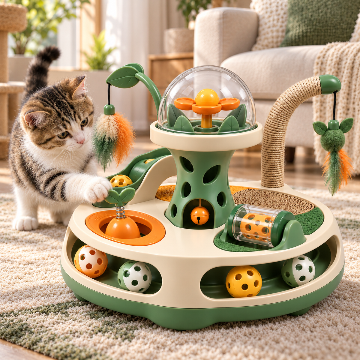 Multi-Level Interactive Cat Enrichment & Activity Toy