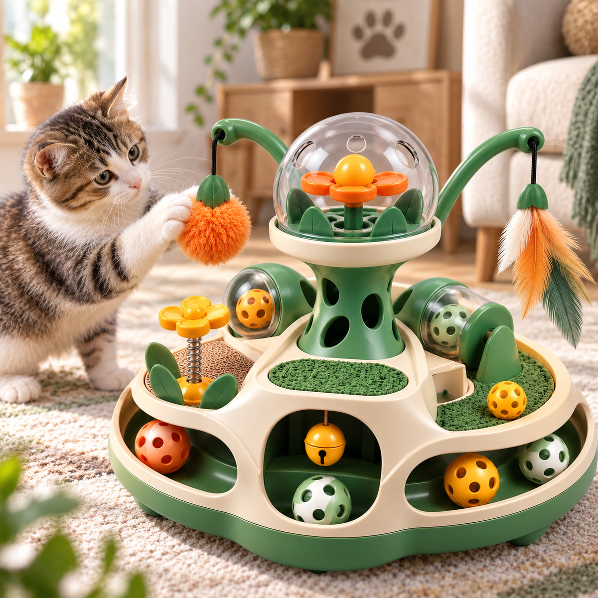 Multi-Level Interactive Cat Activity & Enrichment Toy