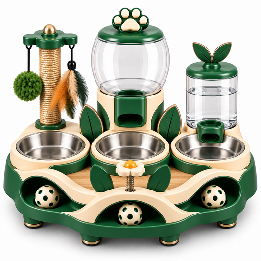 Multi-Function Cat Feeding, Hydration & Activity Station