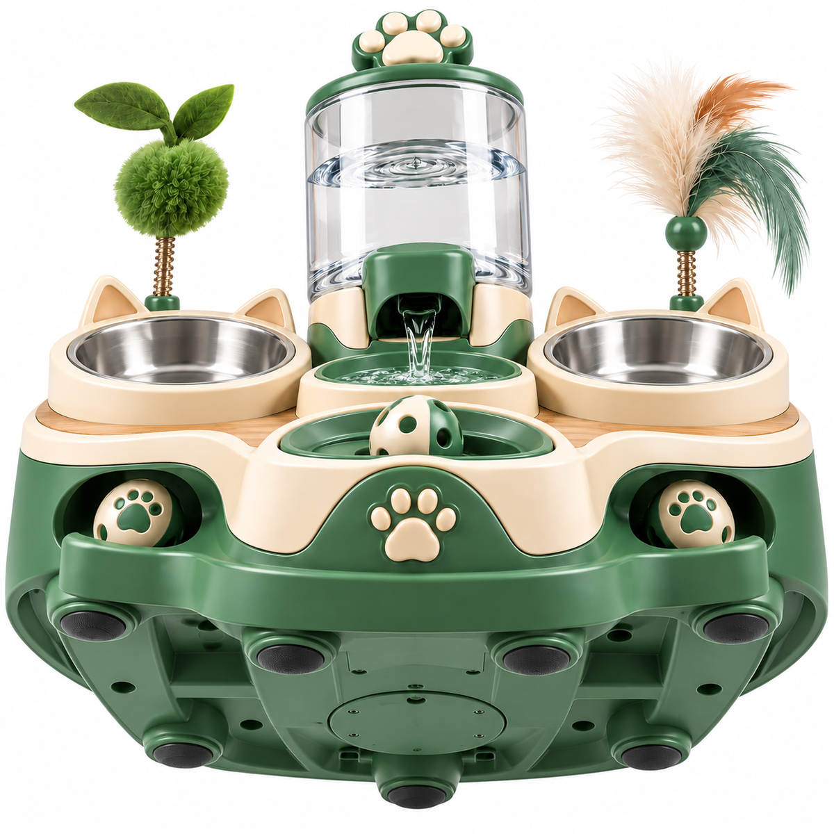 Multi-Function Pet Feeding & Water Fountain Station