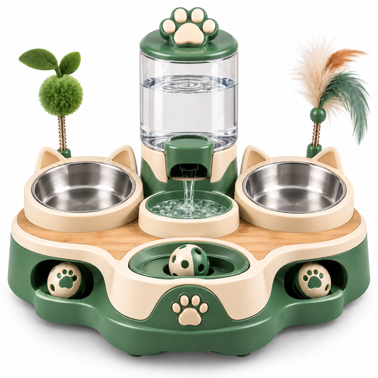 Multi-Function Pet Feeding & Water Fountain Station