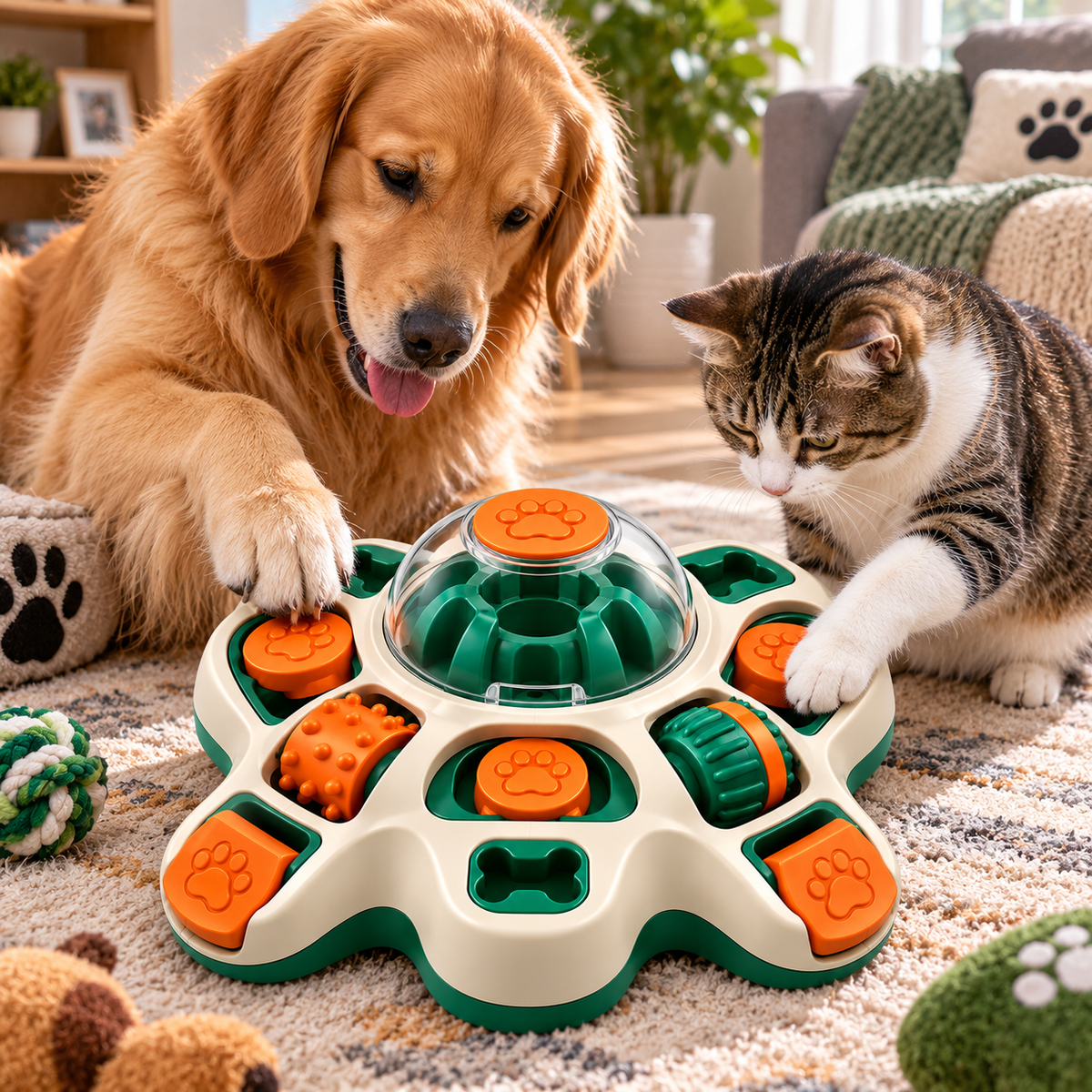Multi-Activity Paw Puzzle Enrichment Toy