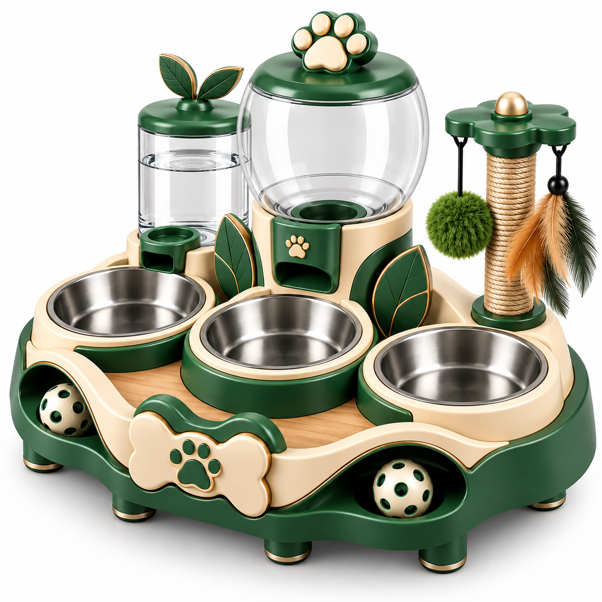 Multi-Function Pet Feeding, Water & Activity Station
